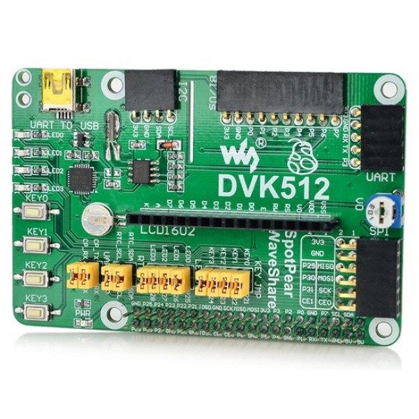 Waveshare DVK512 GPIO Expansion Board for Raspberry Pi B+ 3 (Gre