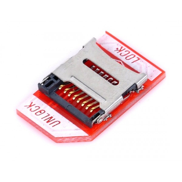 TF to SD Card Socket Pinboard FR4 for Raspberry Pi (Red)
