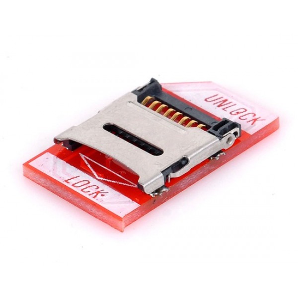TF to SD Card Socket Pinboard FR4 for Raspberry Pi (Red)