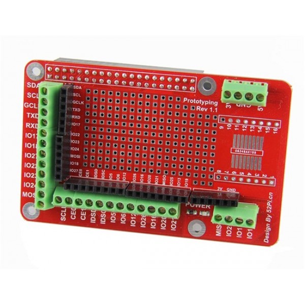 DIY Prototyping Expansion Board for Raspberry PI B+ (Red)
