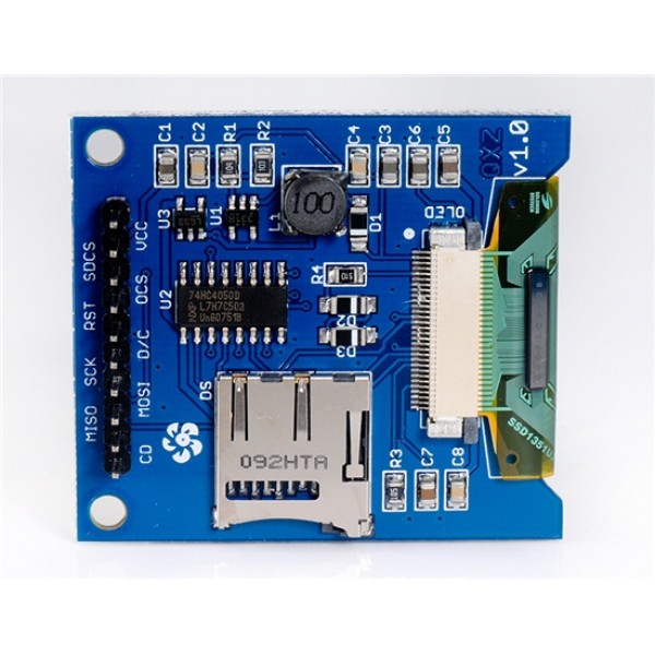 Full Color 128 x 128 OLED Display Module with Micro SD / SPI for