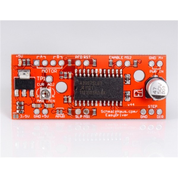 EasyDriver V4.4 Stepper Motor Driver Board for Arduino (Red)